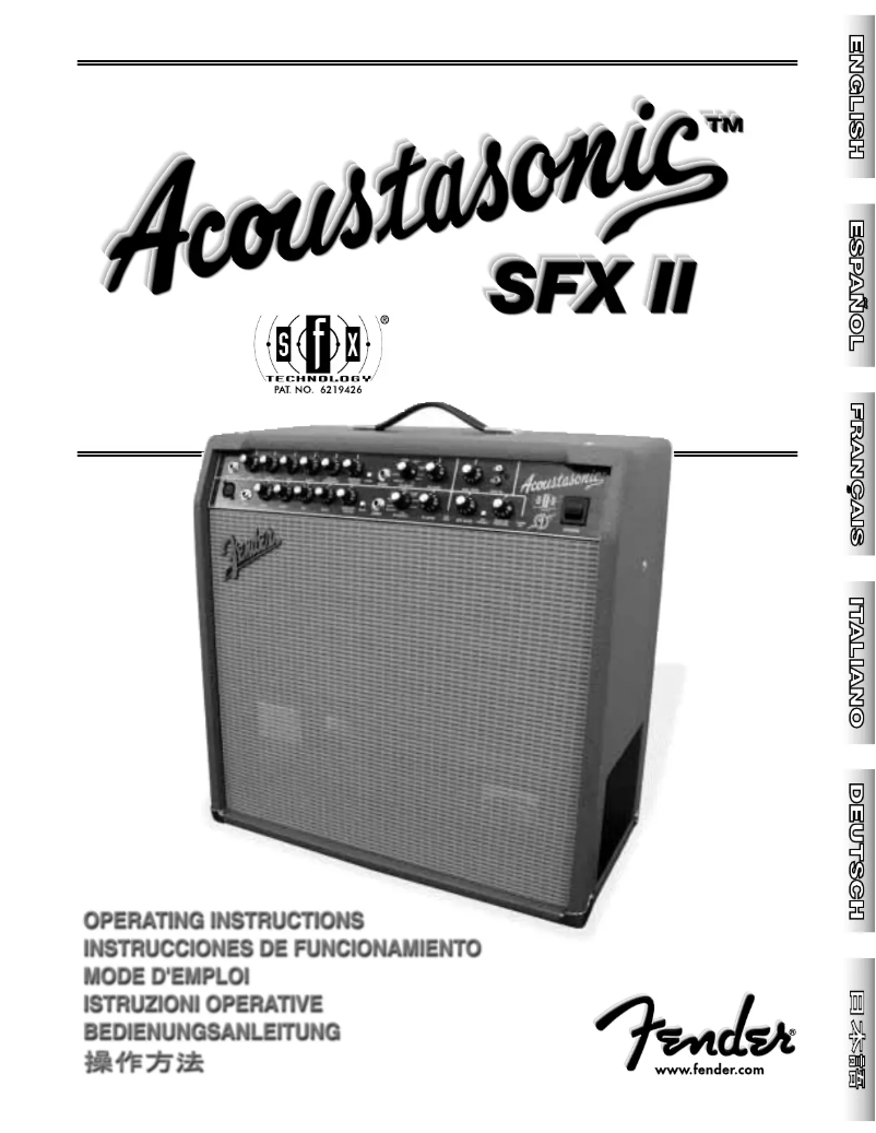 Página nº 1 - Manual de usuario Fender Acoutasonic SFX II