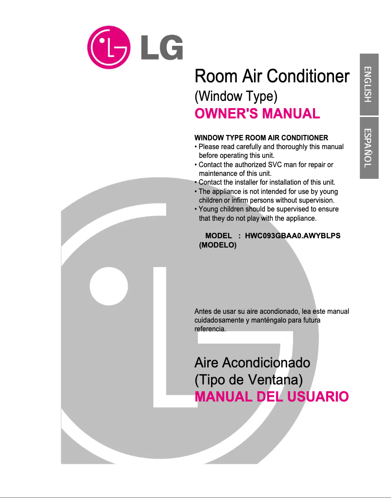 Página 1 del manual Manual de usuario LG HWC093GBAA0