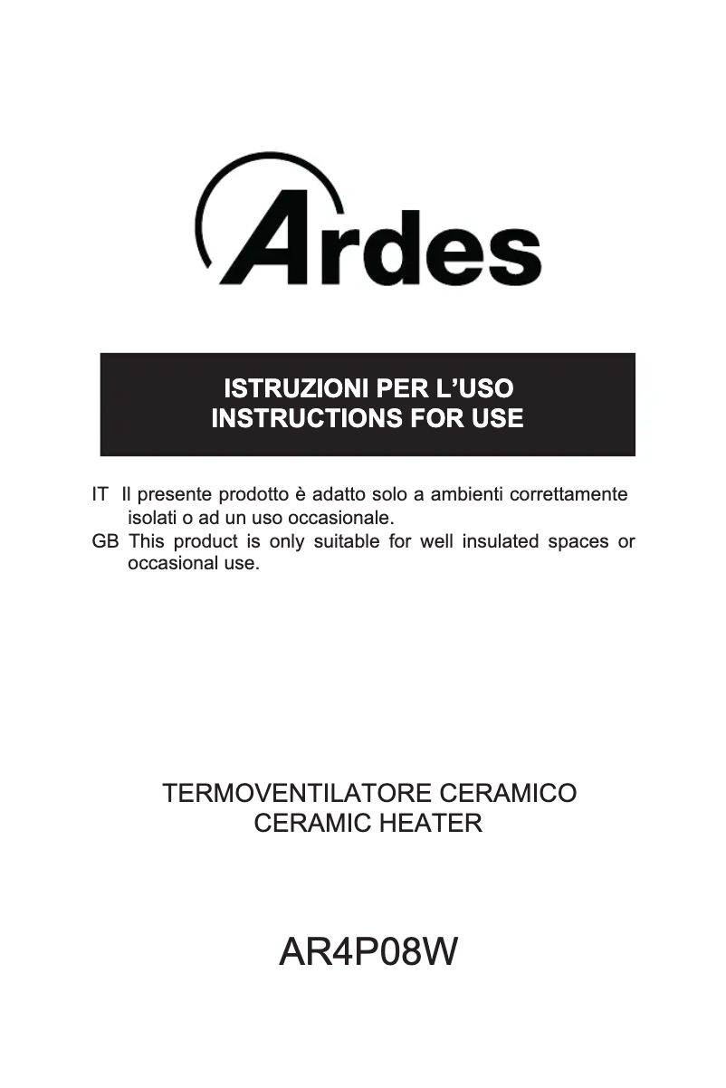 Página nº 1 - Manual de usuario Ardes AR4P08W