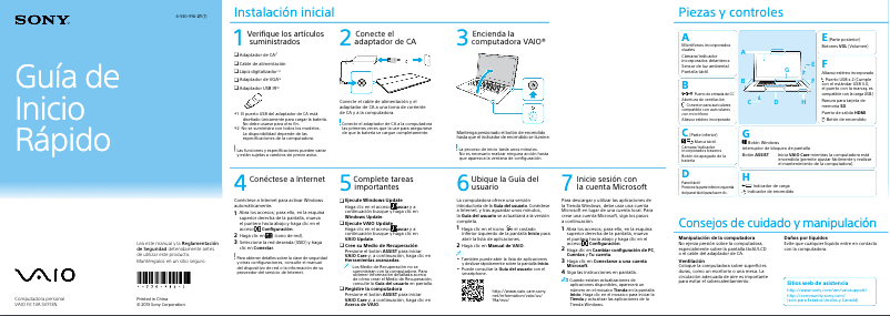 Imagen de la primera página del manual del dispositivo Vaio Fit 13 SVF13N23CXB