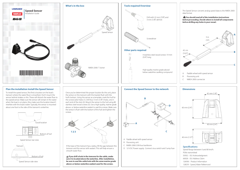 Página 1 del manual Manual de usuario Simrad Speed Sensor