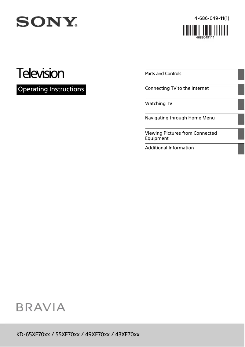 Imagen de la primera página del manual del dispositivo KD65XE7002BU