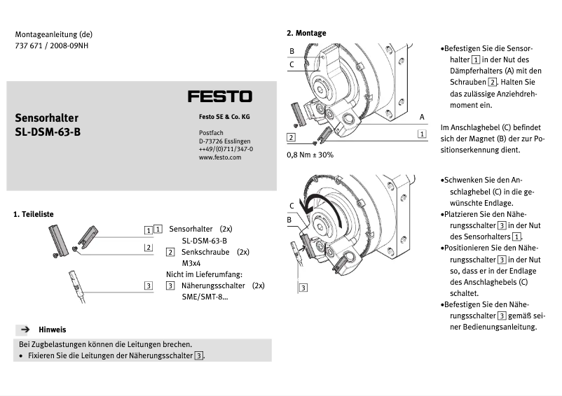 Imagen de la primera página del manual del dispositivo SL-DSM-63-B