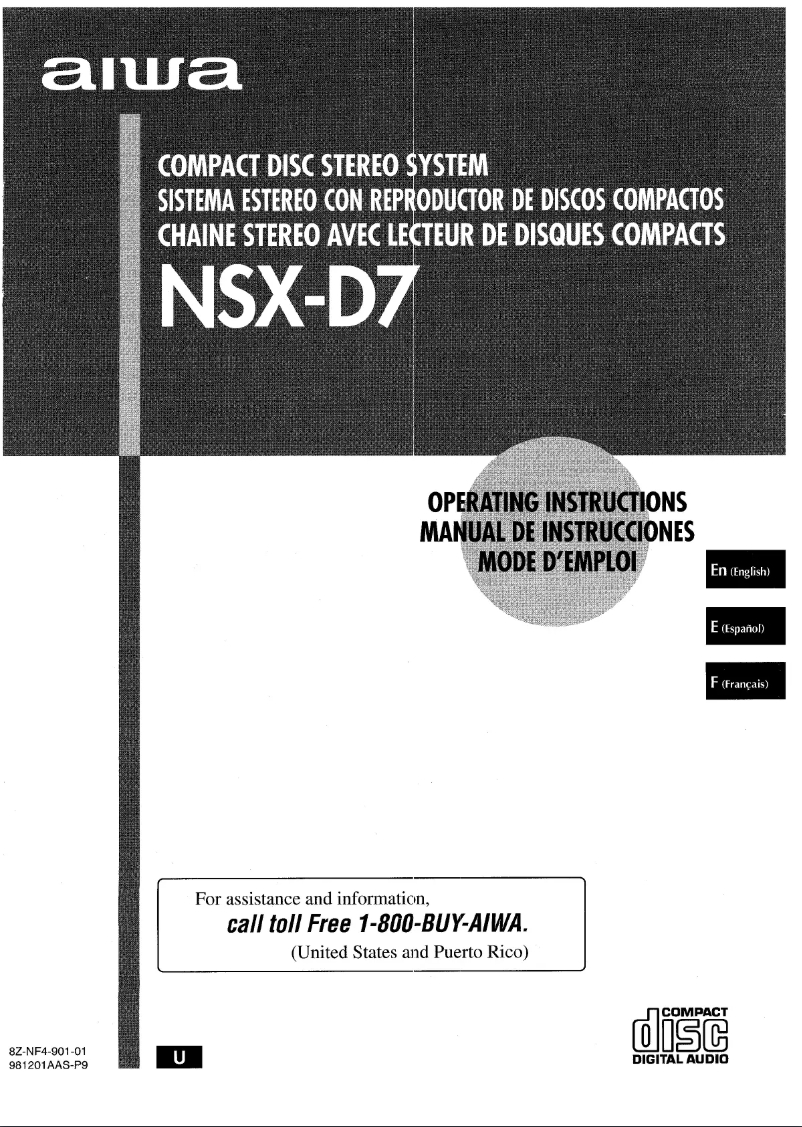 Página 1 del manual Manual de usuario Aiwa NSX-D7