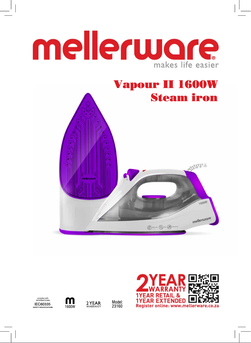 Página nº 1 - Manual de usuario Mellerware Vapour II 23160