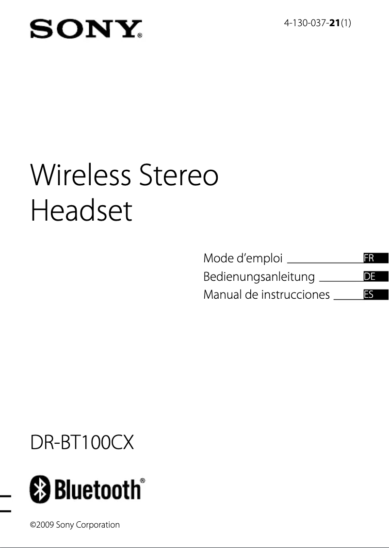 Imagen de la primera página del manual del dispositivo DR-BT100CX