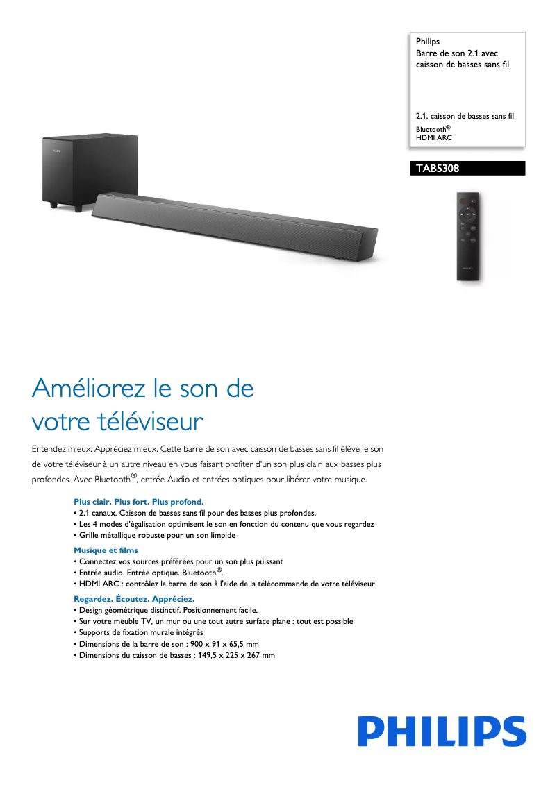 Imagen de la primera página del manual del dispositivo TAB5308