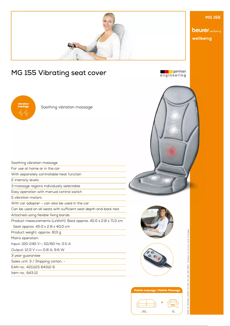 Imagen de la primera página del manual del dispositivo MG 155