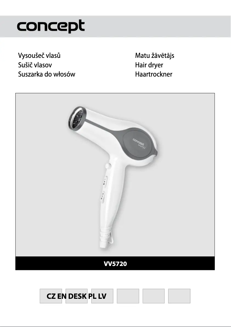 Imagen de la primera página del manual del dispositivo VV-5720