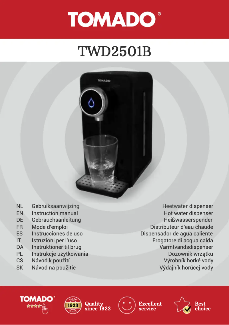 Página 1 del manual Manual de instrucciones Tomado TWD2501B