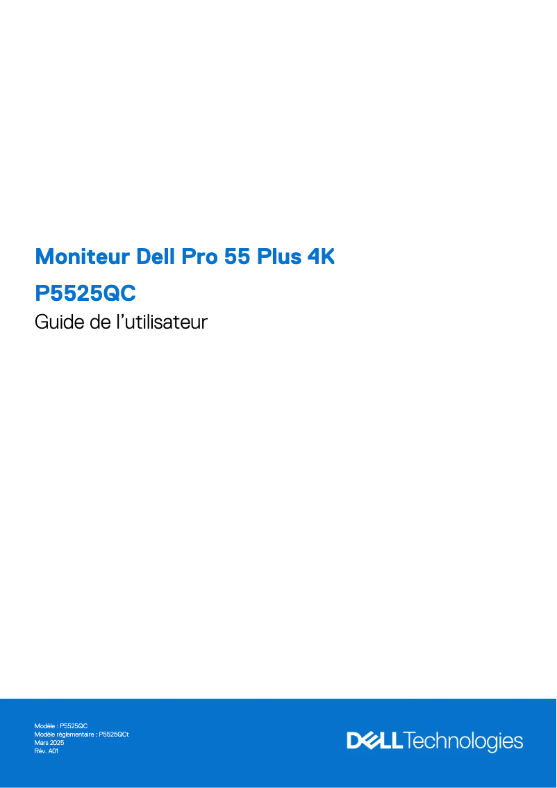 Imagen de la primera página del manual del dispositivo P5525QC