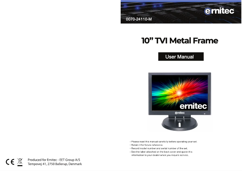 Página 1 del manual Manual de usuario Ernitec 0070-24110-M