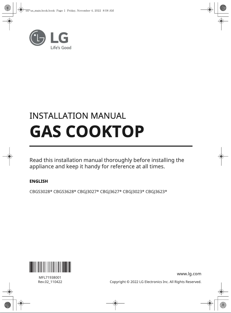 Imagen de la primera página del manual del dispositivo CBGJ3023S