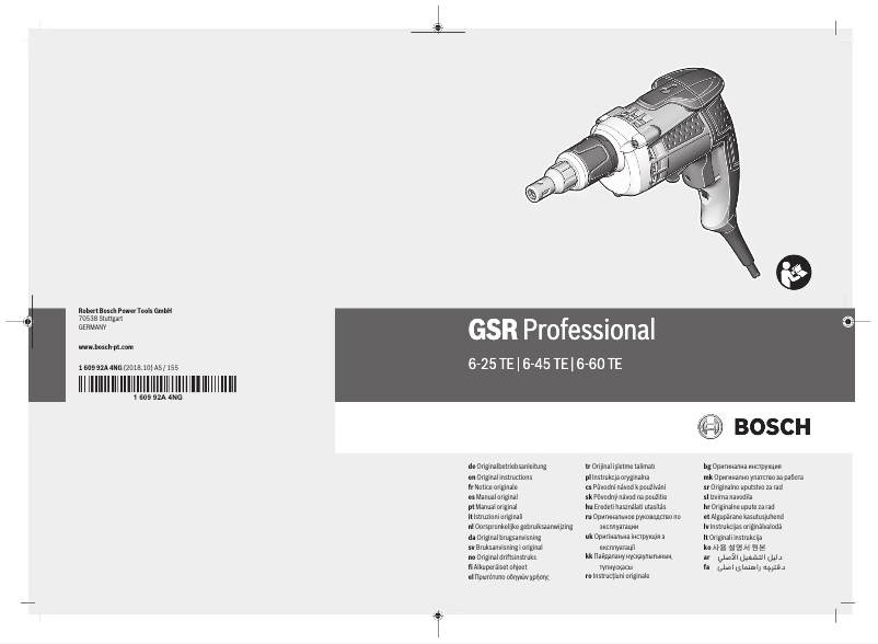 Imagen de la primera página del manual del dispositivo GSR 6-25 TE