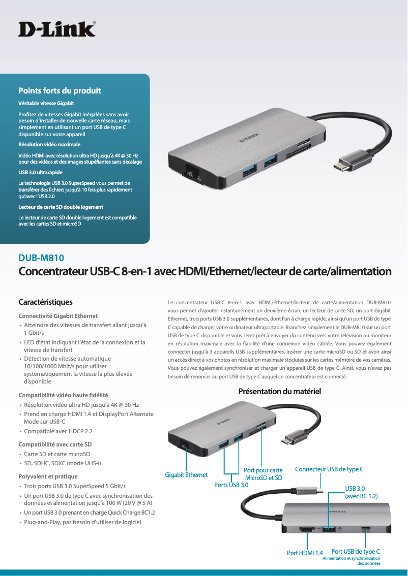 Imagen de la primera página del manual del dispositivo DUB-M810
