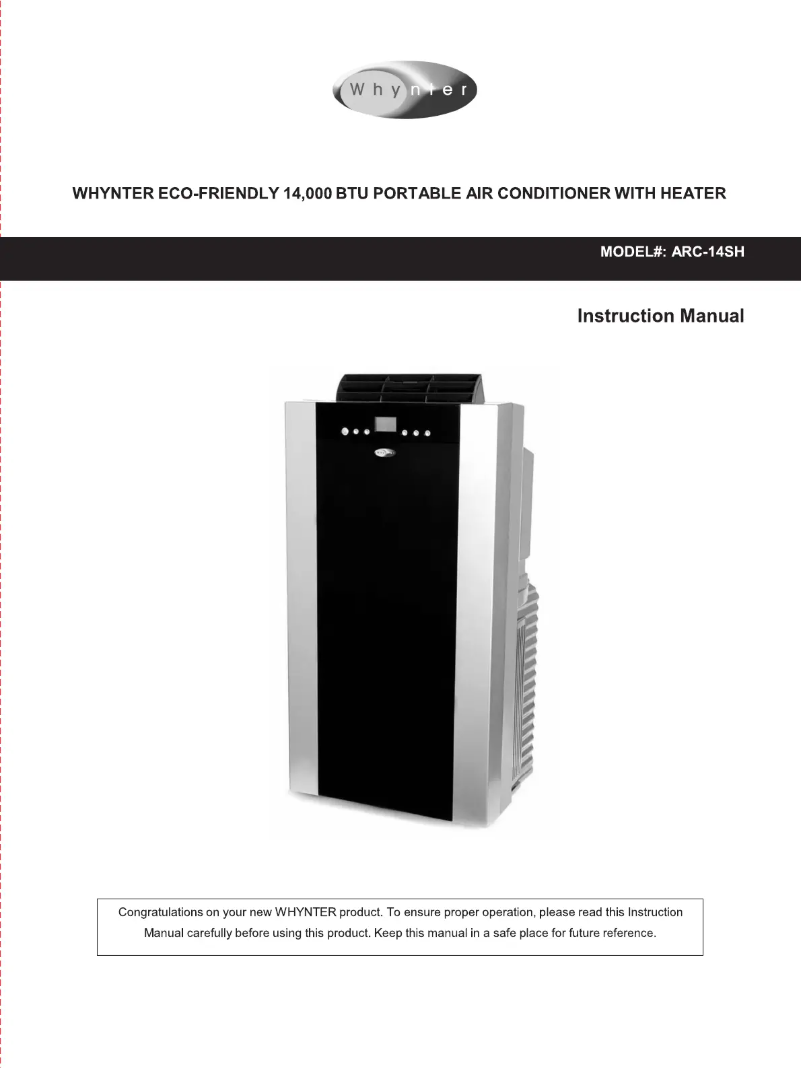 Página 1 del manual Etiqueta energética Whynter ARC-14SH