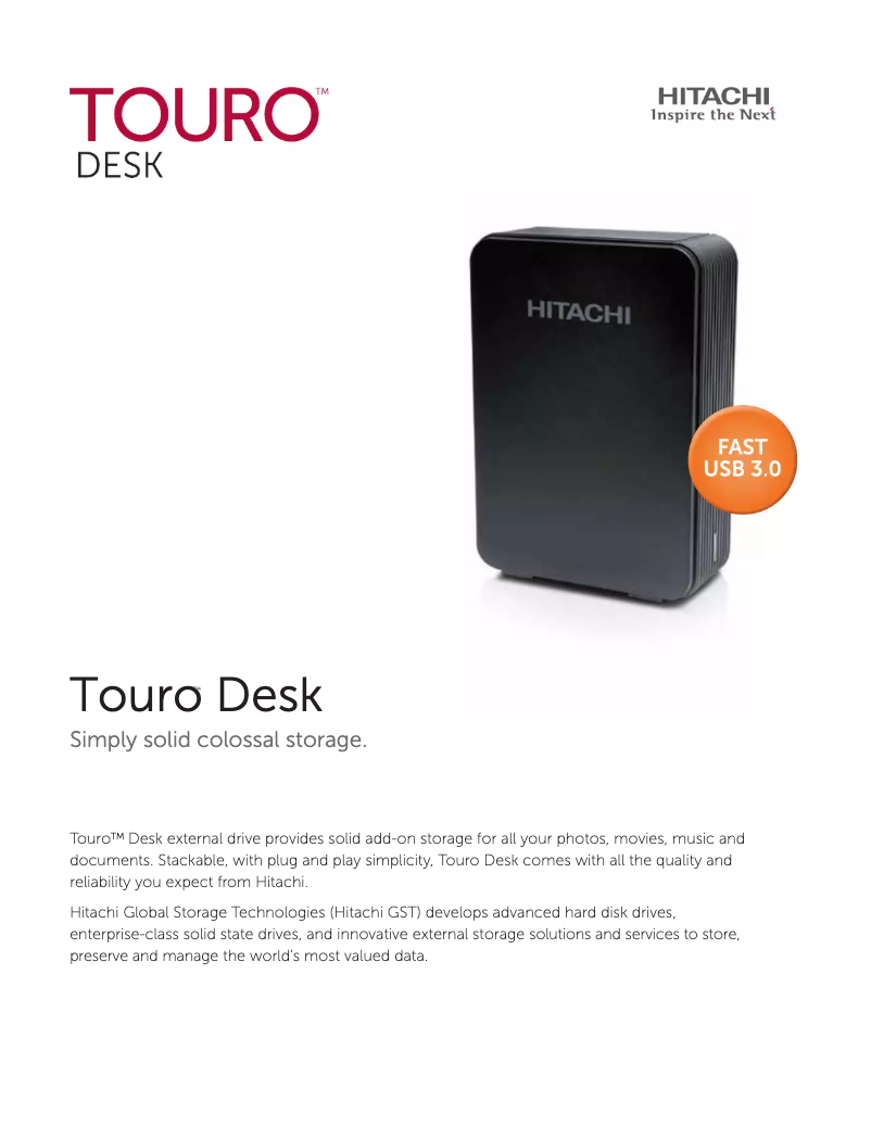 Página nº 1 - Manual de usuario HGST Touro Desk DX3