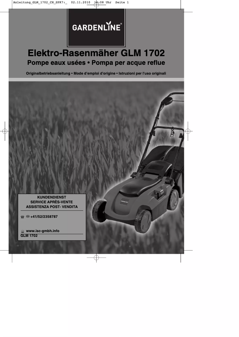 Página nº 1 - Manual de usuario Gardenline GLM 1702