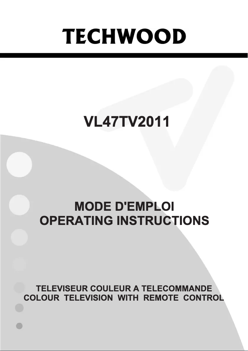 Página 1 del manual Manual de usuario Techwood VL47TV2011