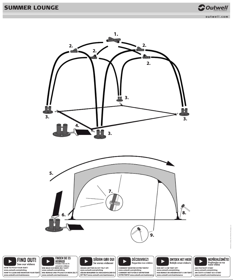 Página 1 del manual Guía de instalación Outwell Summer Lounge M