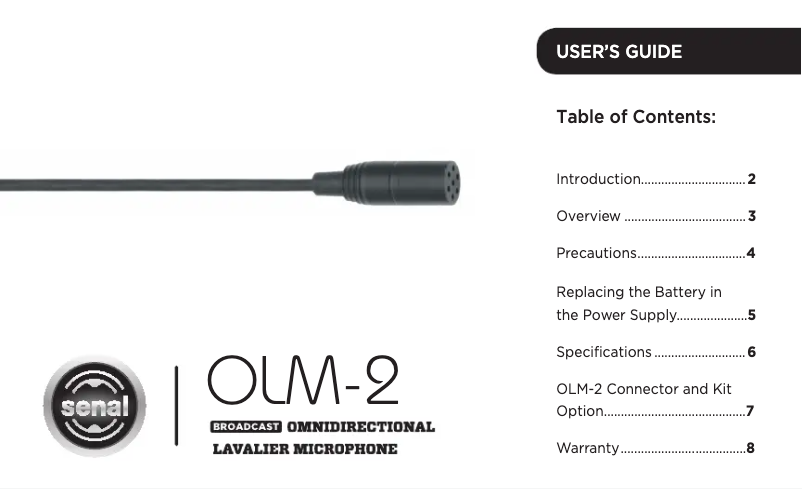 Imagen de la primera página del manual del dispositivo OLM-2S-P