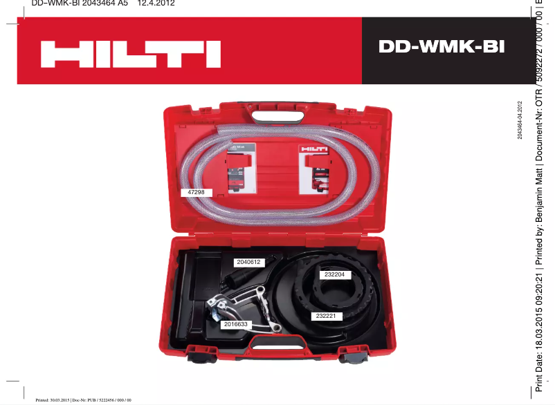Página 1 del manual Manual de usuario Hilti DD-WMK-BI
