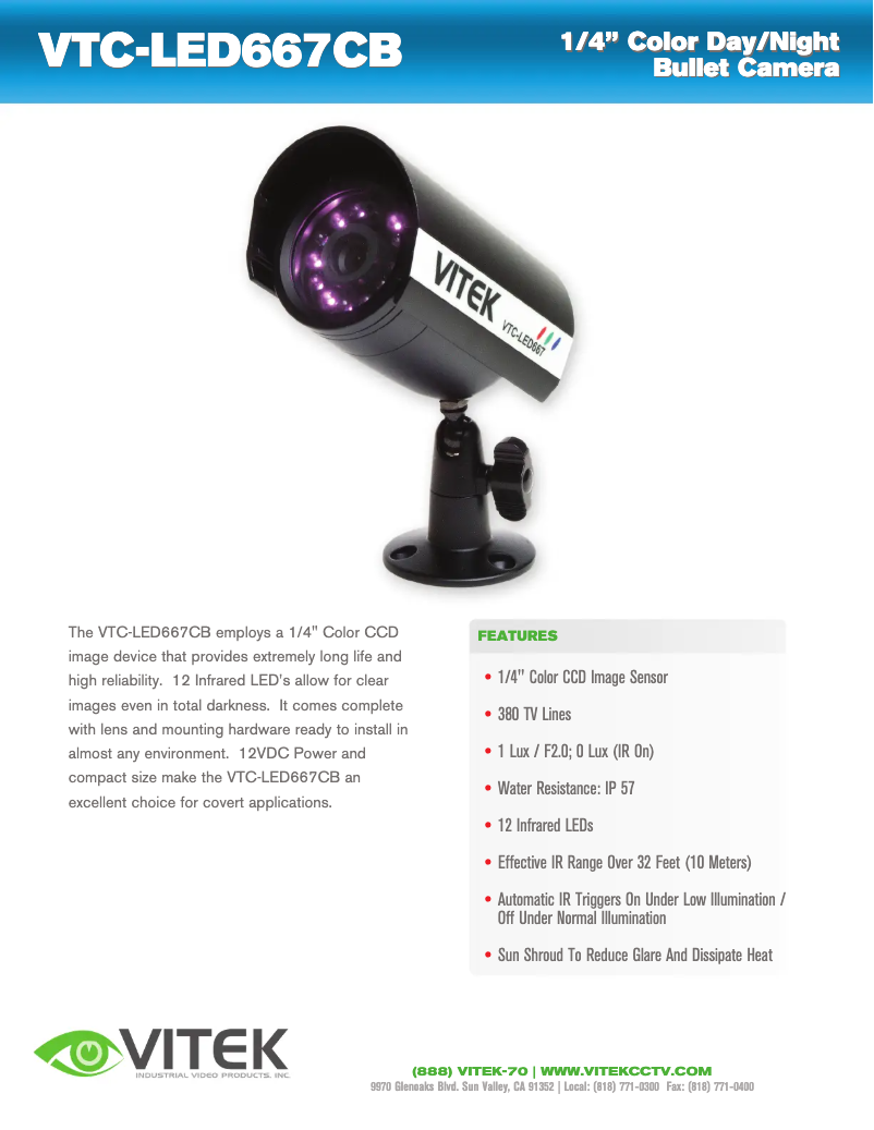 Imagen de la primera página del manual del dispositivo VTC-LED667CB