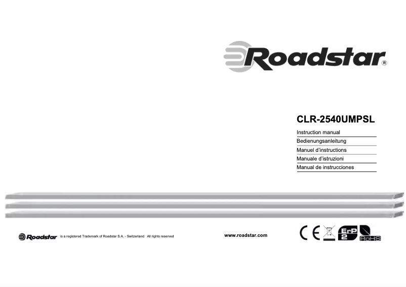 Página 1 del manual Manual de usuario Roadstar CLR-2540UMPSL