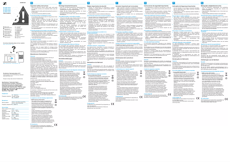 Imagen de la primera página del manual del dispositivo SC 660 ANC USB
