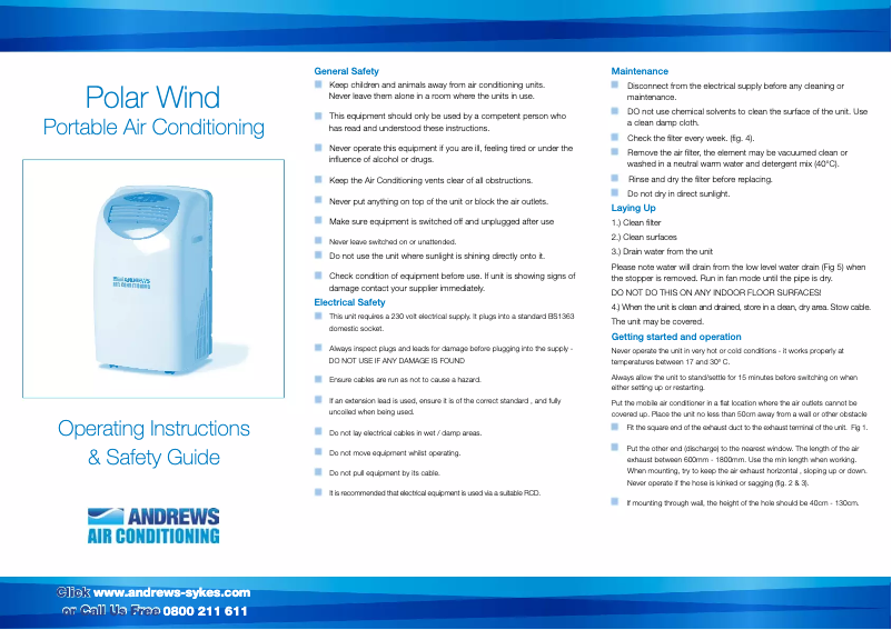 Página 1 del manual Manual de usuario Andrews Polar Wind Portable