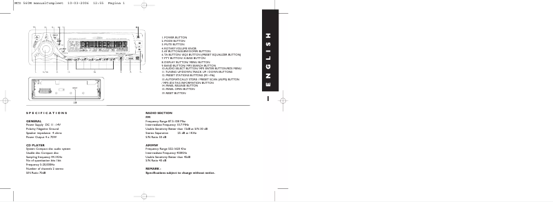 Página 1 del manual Manual de usuario Caliber MCD 560 M