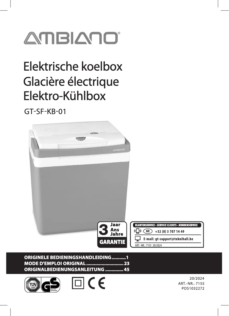 Imagen de la primera página del manual del dispositivo GT-SF-KB-01