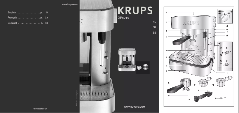 Página 1 del manual Manual de usuario Krups XP6010