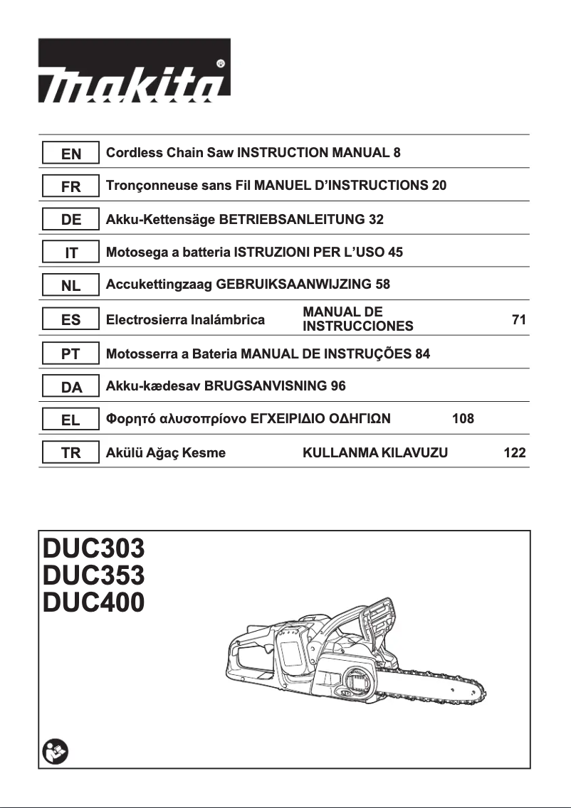 Página 1 del manual Manual de usuario Makita DUC353Z