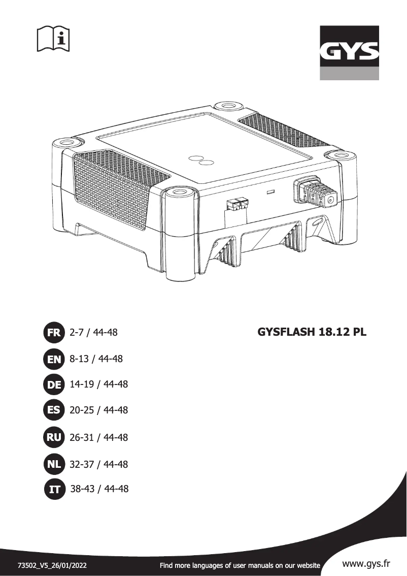 Página 1 del manual Manual de usuario GYS Gyslash 18.12 PL