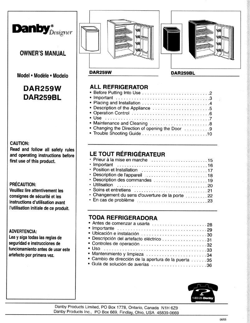Imagen de la primera página del manual del dispositivo DAR259W