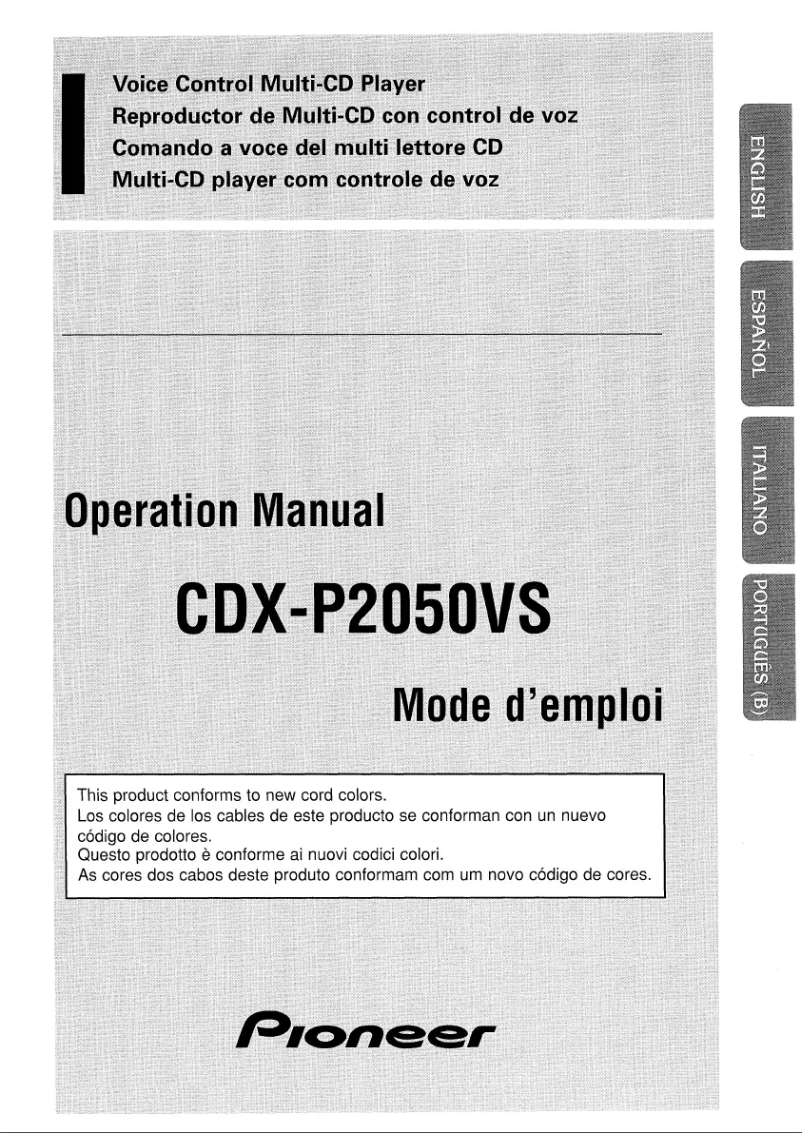 Imagen de la primera página del manual del dispositivo CDX-P2050VN
