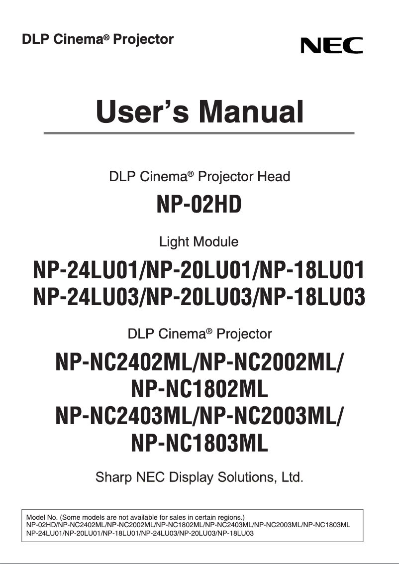 Imagen de la primera página del manual del dispositivo NC2403ML