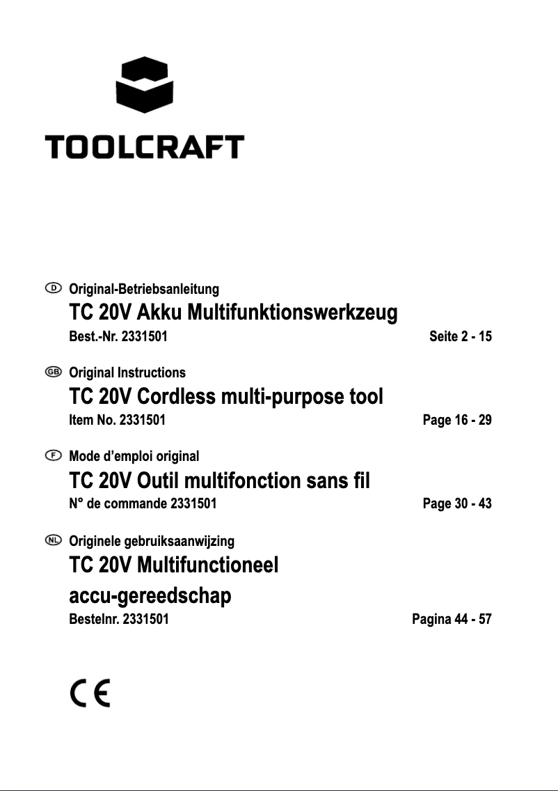 Página 1 del manual Manual de usuario Toolcraft MW-623