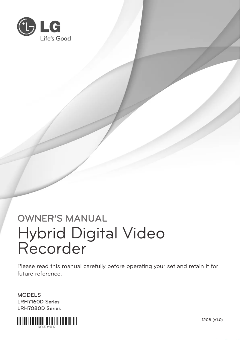 Imagen de la primera página del manual del dispositivo LRH7160D-E1