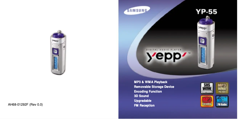 Imagen de la primera página del manual del dispositivo YP-55V