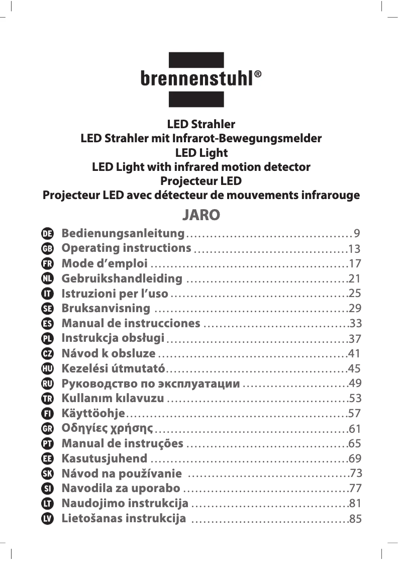 Imagen de la primera página del manual del dispositivo JARO 5050 P
