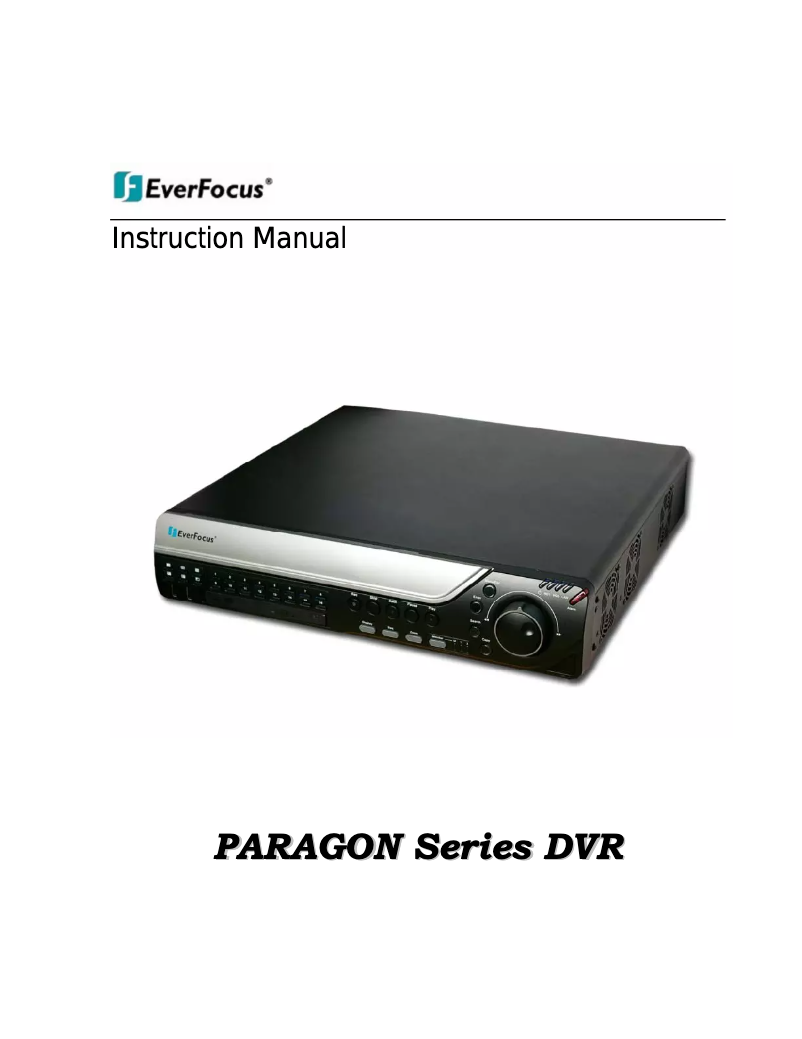 Página 1 del manual Manual de usuario EverFocus Paragon 16