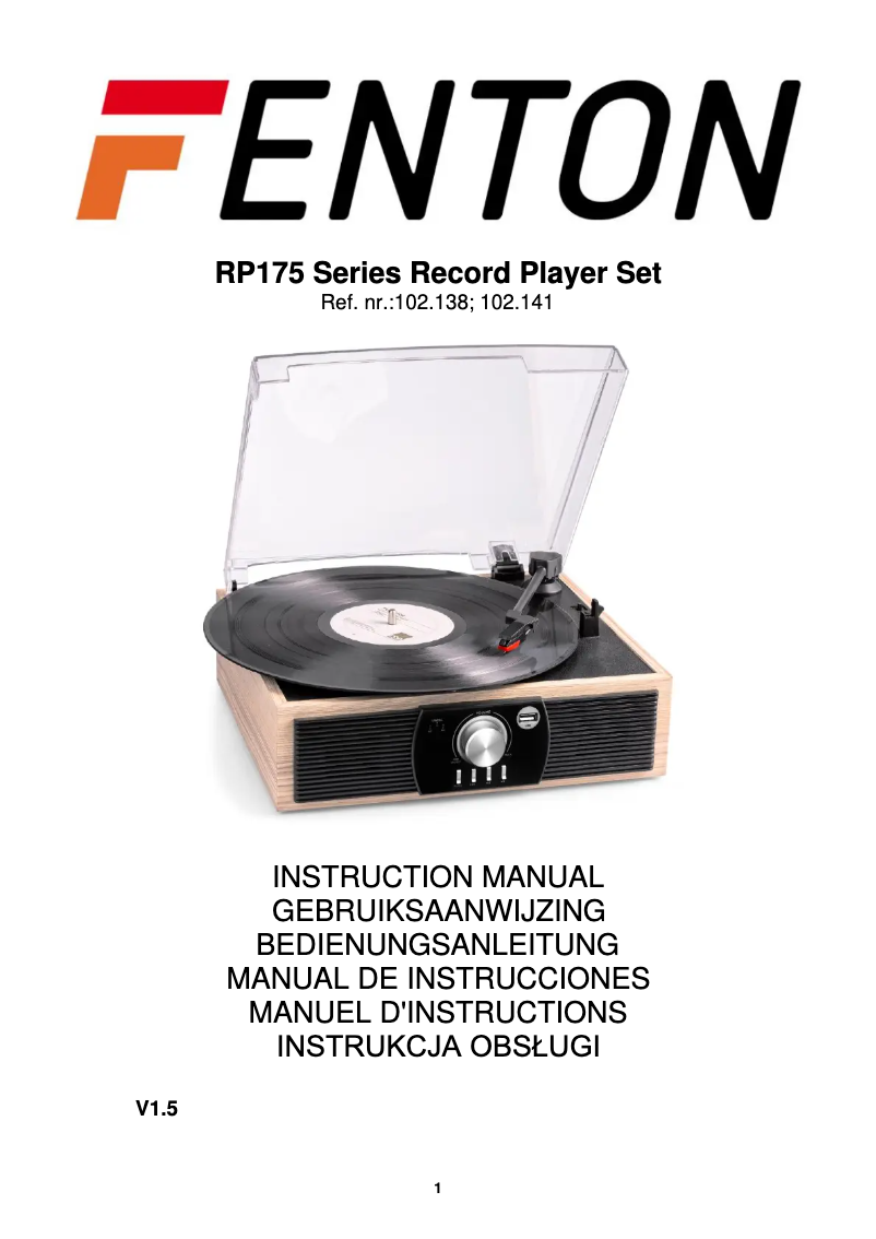 Página 1 del manual Manual de usuario Fenton RP175B