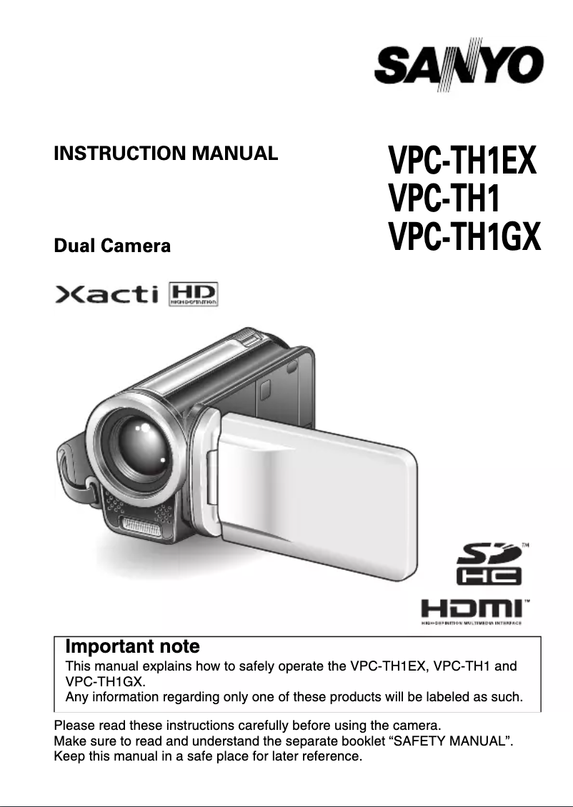 Imagen de la primera página del manual del dispositivo VPC-TH1