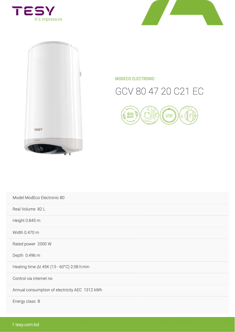 Imagen de la primera página del manual del dispositivo ModEco Electronic 80