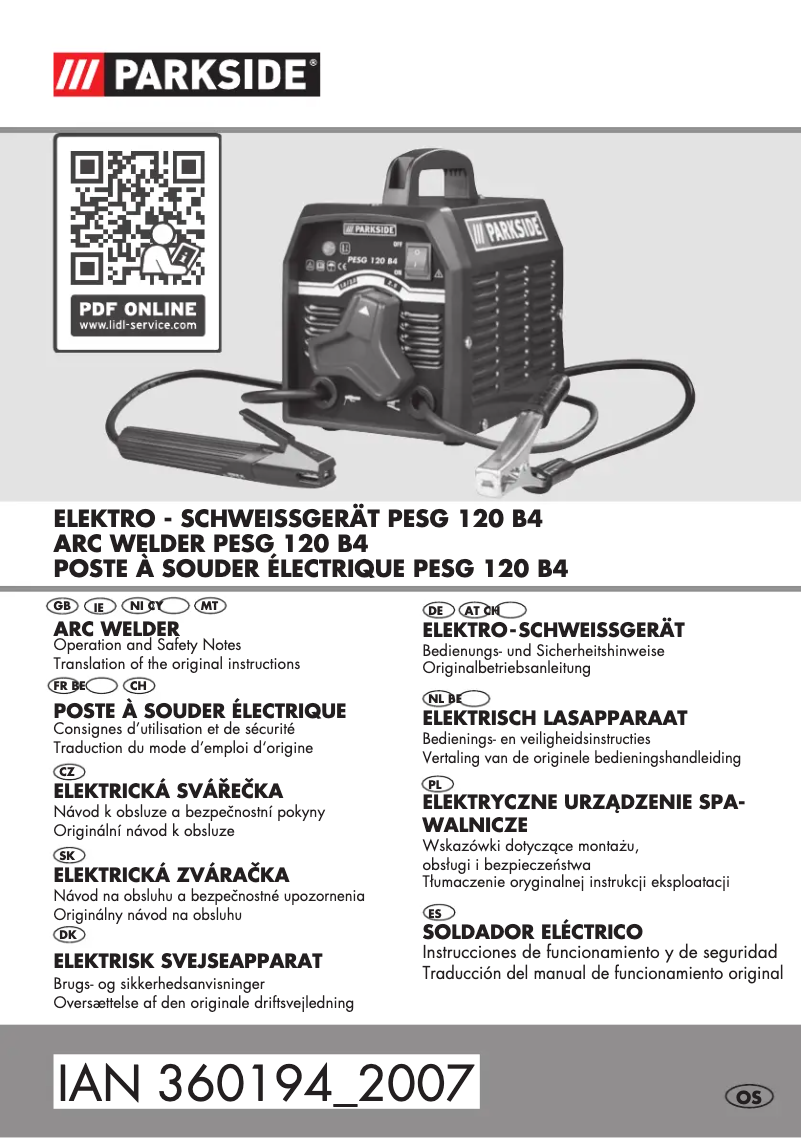 Página nº 1 - Manual de usuario Parkside PESG 120 B4