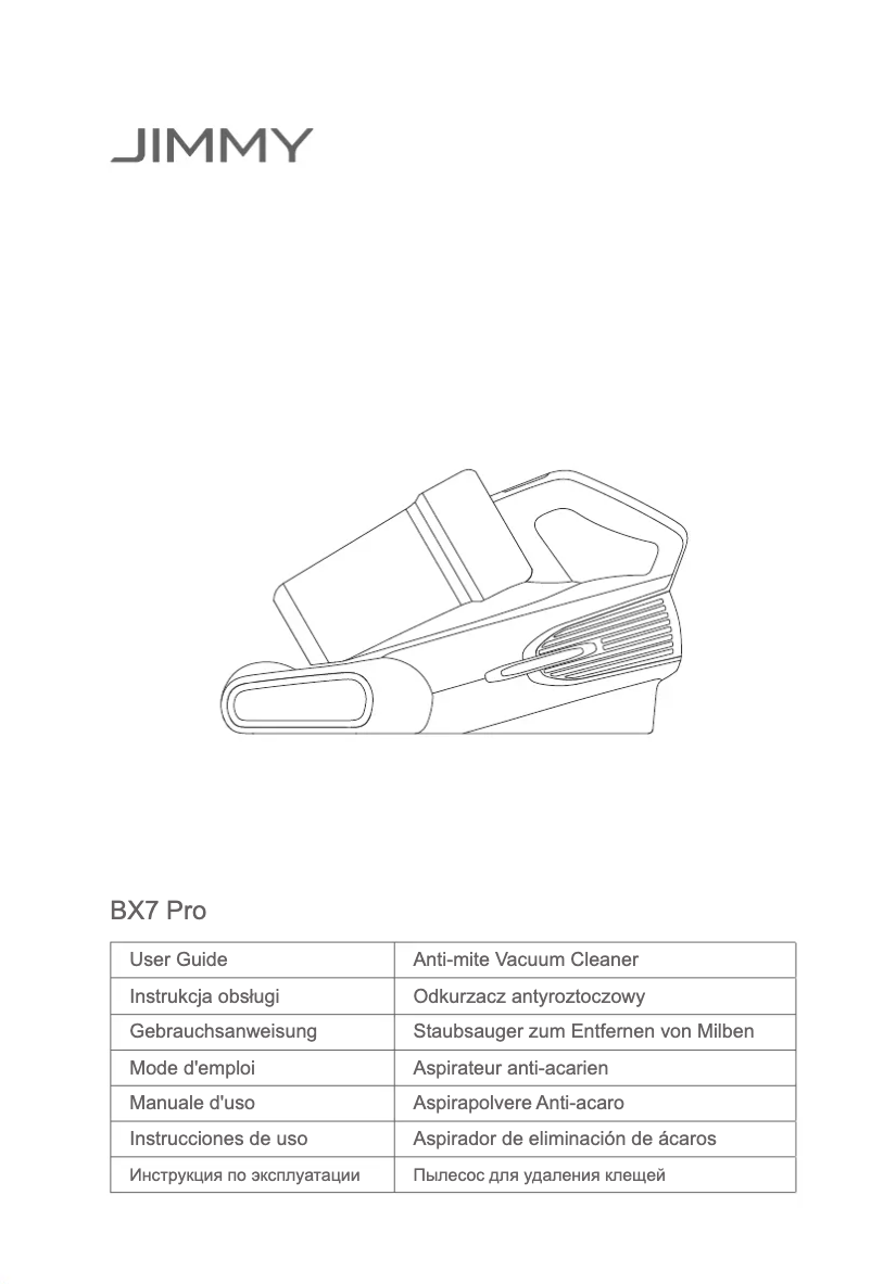 Página 1 del manual Manual de usuario JIMMY Pro Anti-mite UV BX7
