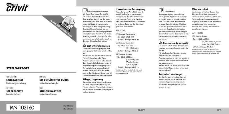Página 1 del manual Manual de usuario Crivit IAN 91562