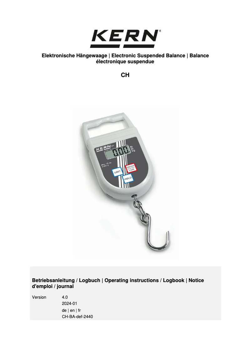 Imagen de la primera página del manual del dispositivo CH 50K50